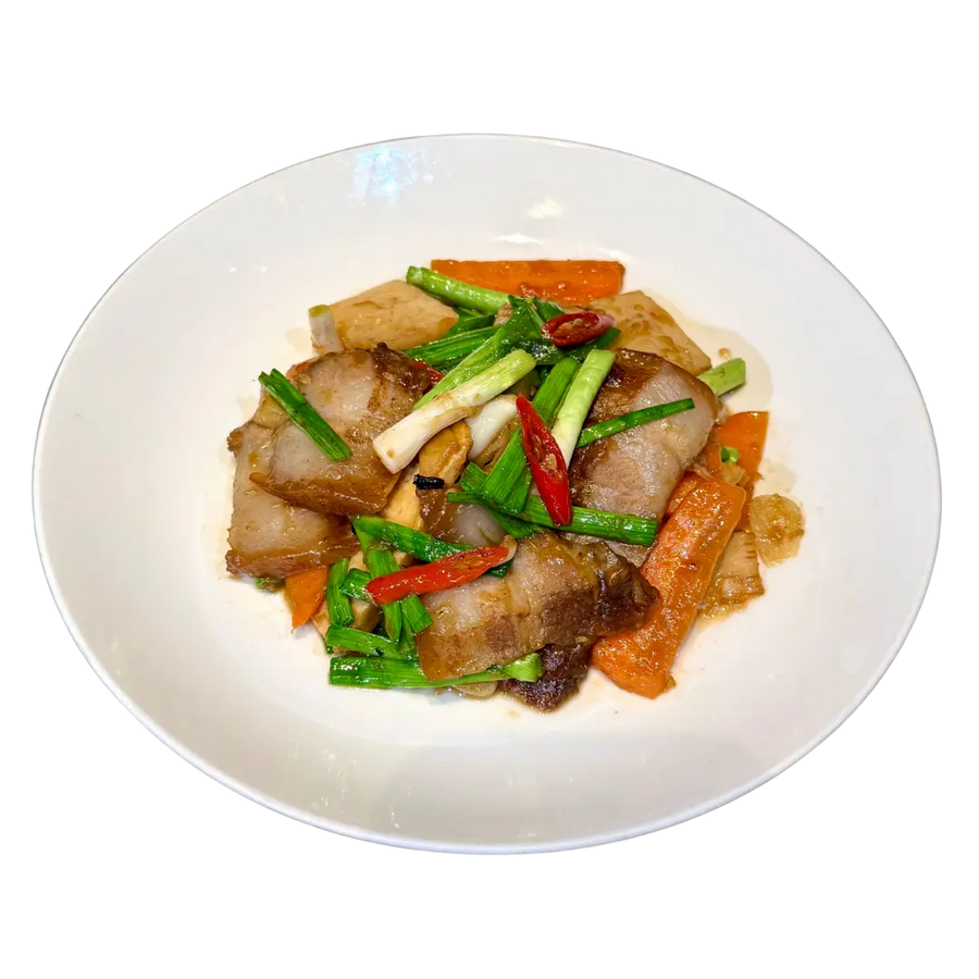 塩漬け豚肉の炒め物