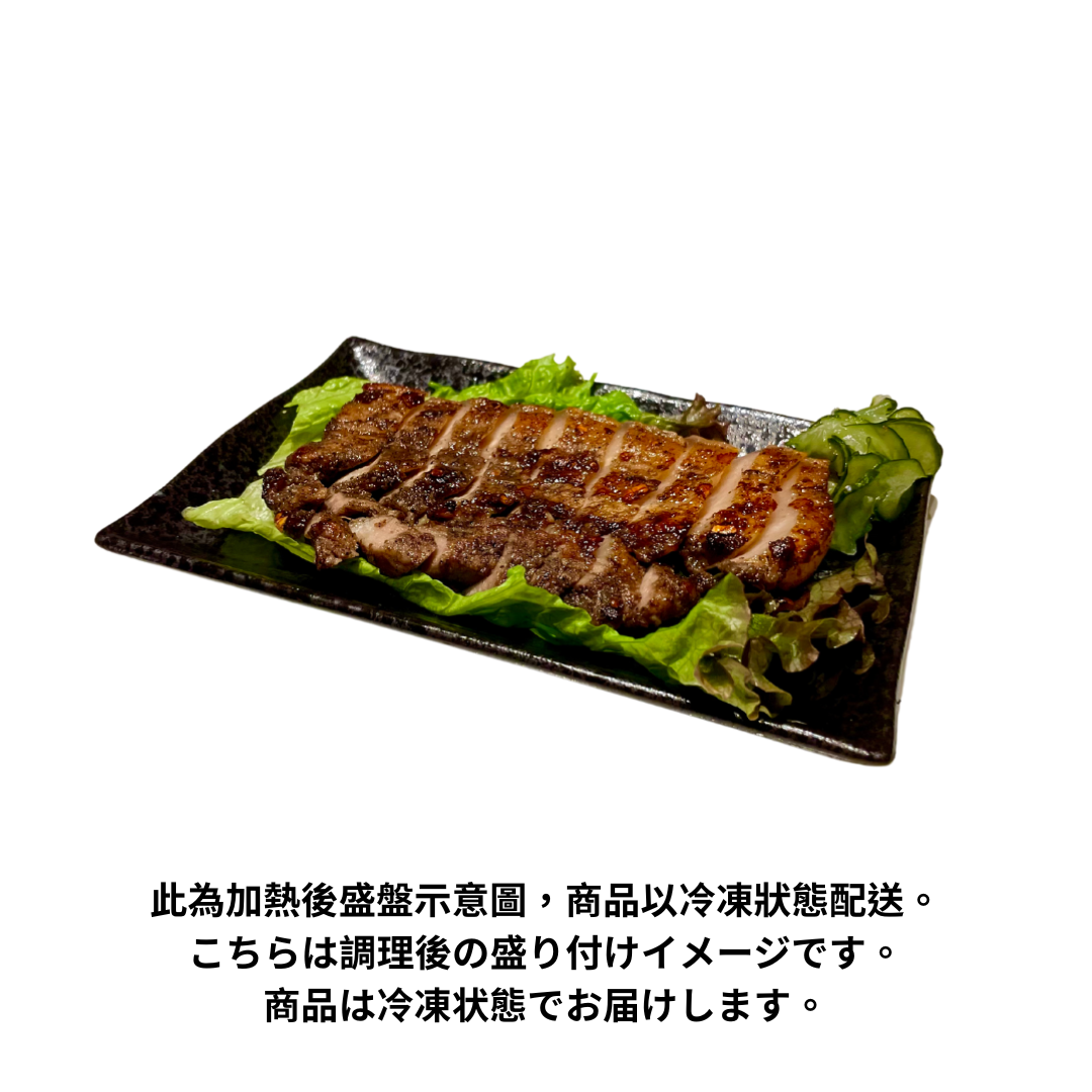 士林夜市の台湾塩漬け豚肉の調理後盛り付け例